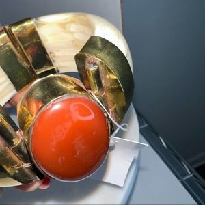 Gemstone & Water Buffalo Bone Bracelet